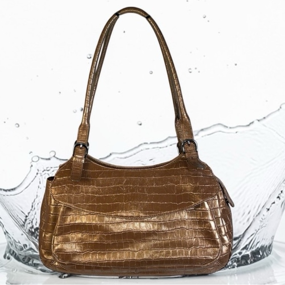 Vintage Maxx New York Croc Embossed Leather Bag.